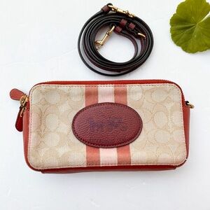 Coach Dempsey Signature Stripe Crossbody Bag